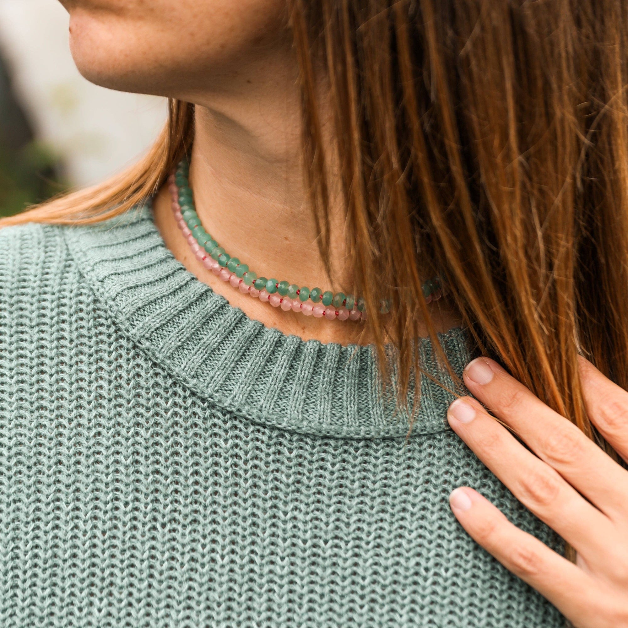 Aventurine + 14K Gold-Filled Toggle Necklace