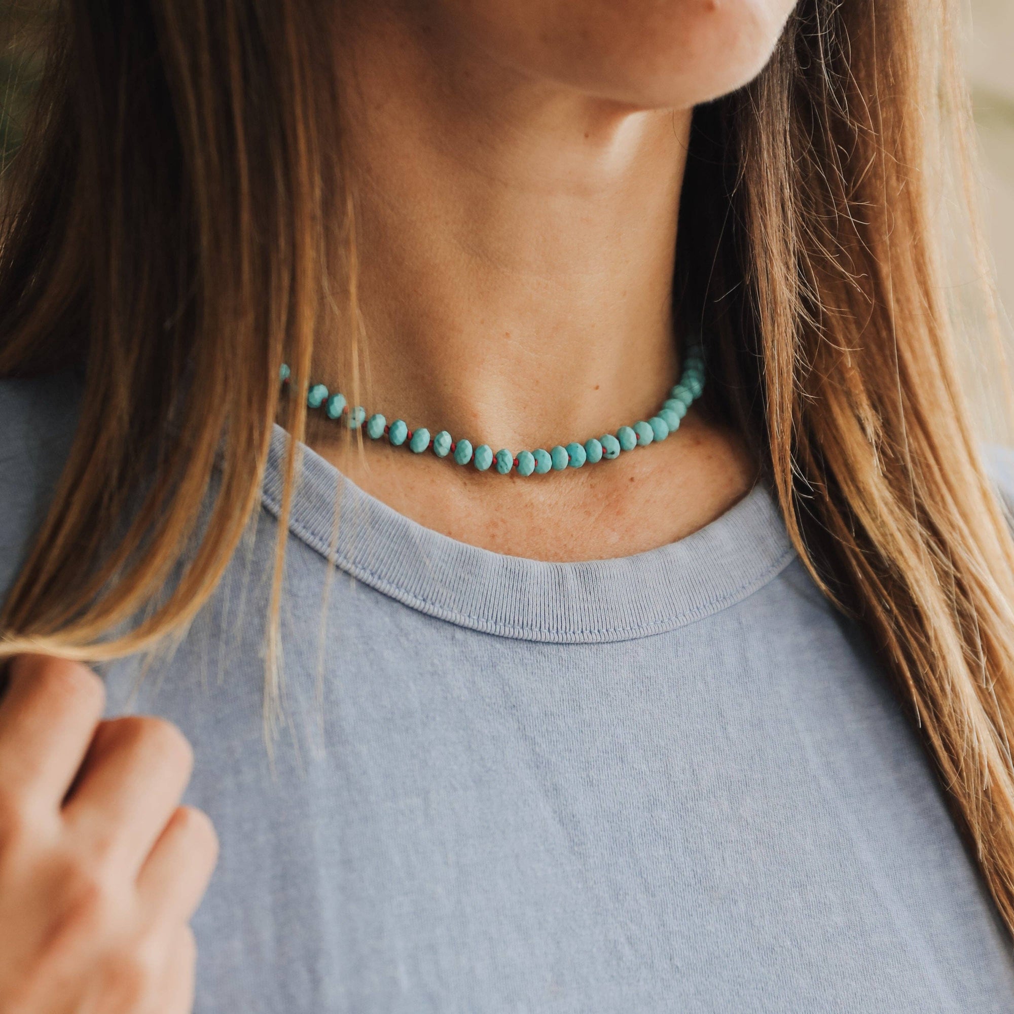 Turquoise Necklace + 14K Gold Filled Toggle