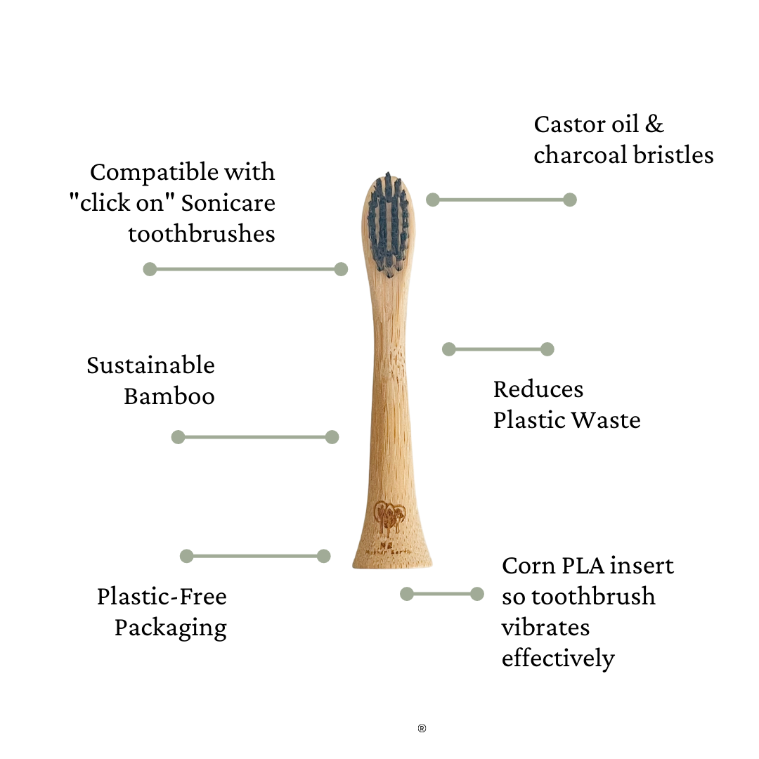 Bamboo Sonicare Compatible Electric Toothbrush Heads (4-Pack)