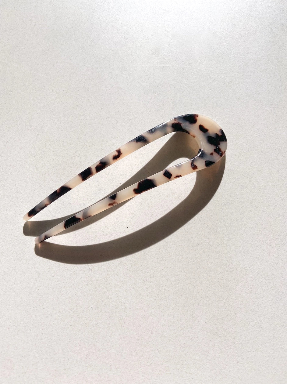 Hand-Painted Acetate French Chignon Hair Pin