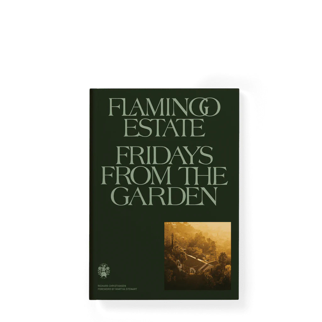 Flamingo Estate Fridays From the Garden Cookbook flat photo against a white background.