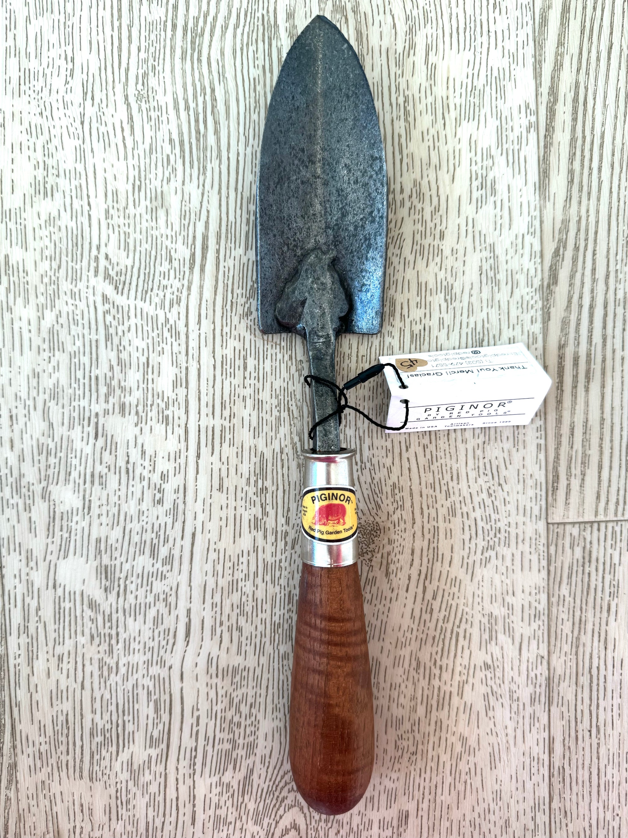 Red Pig Small Gardening Trowel With Walnut Handle
