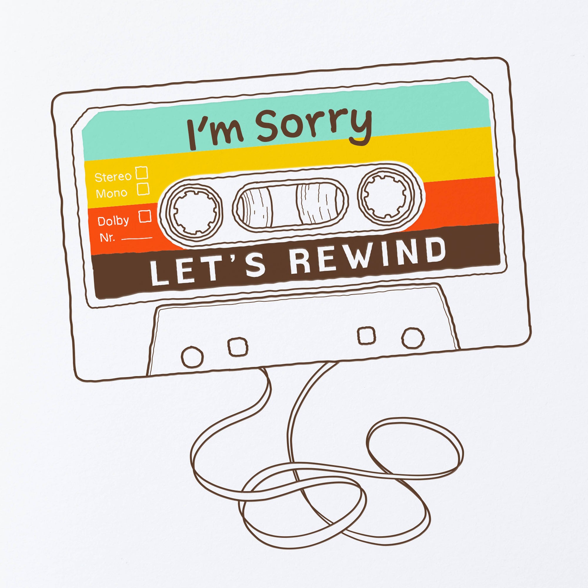 Let's Rewind Letterpress Card