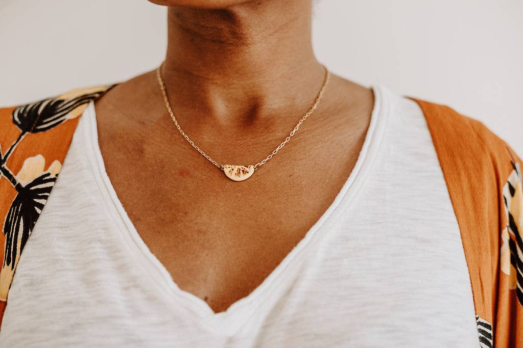 Lemon Wedge Pendant Necklace