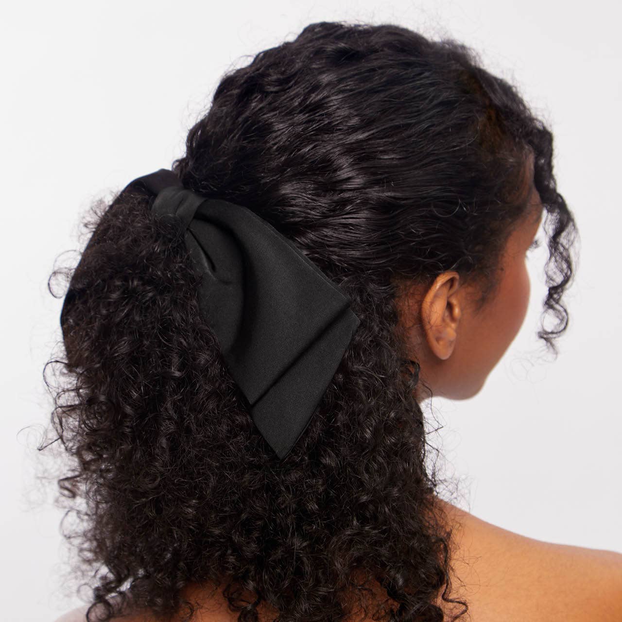 Recycled Black Fabric Bow Hair Clip