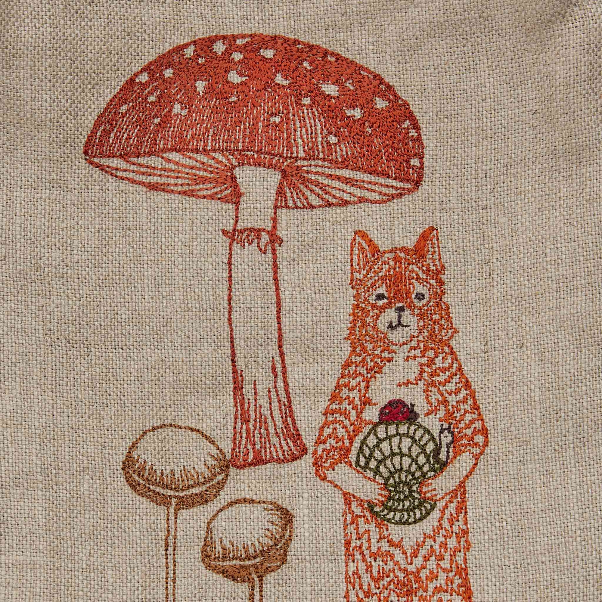 Coral & Tusk Fox with Mushrooms Keepsake Wine Bag