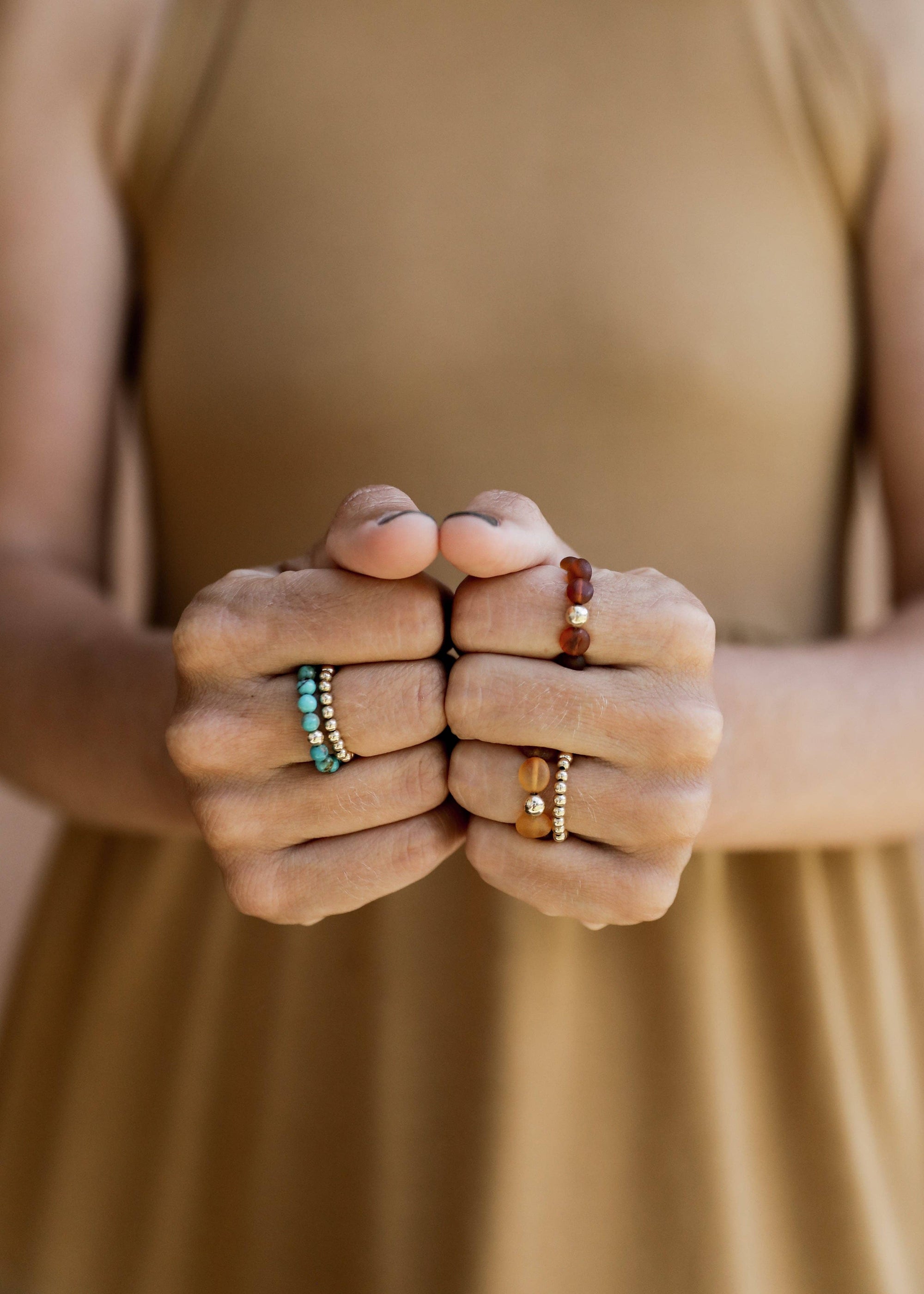 Sterling Silver + Gold Stretch Ring