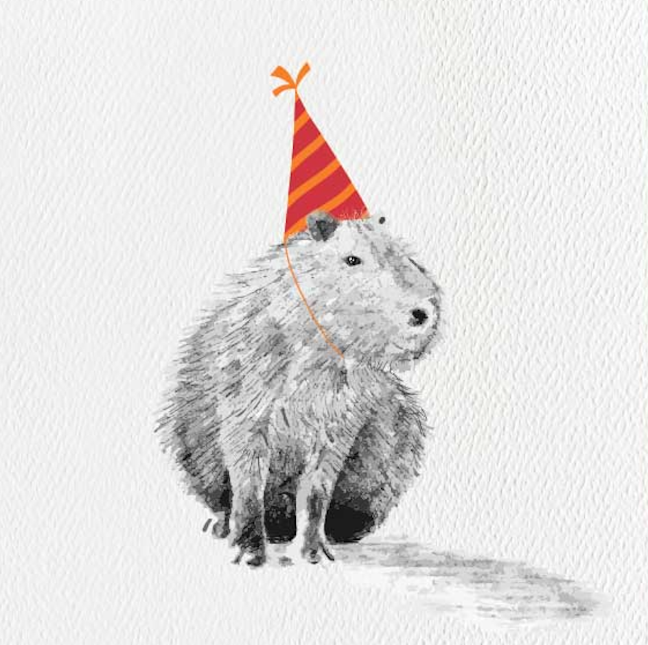 Capybara Birthday Greeting Card