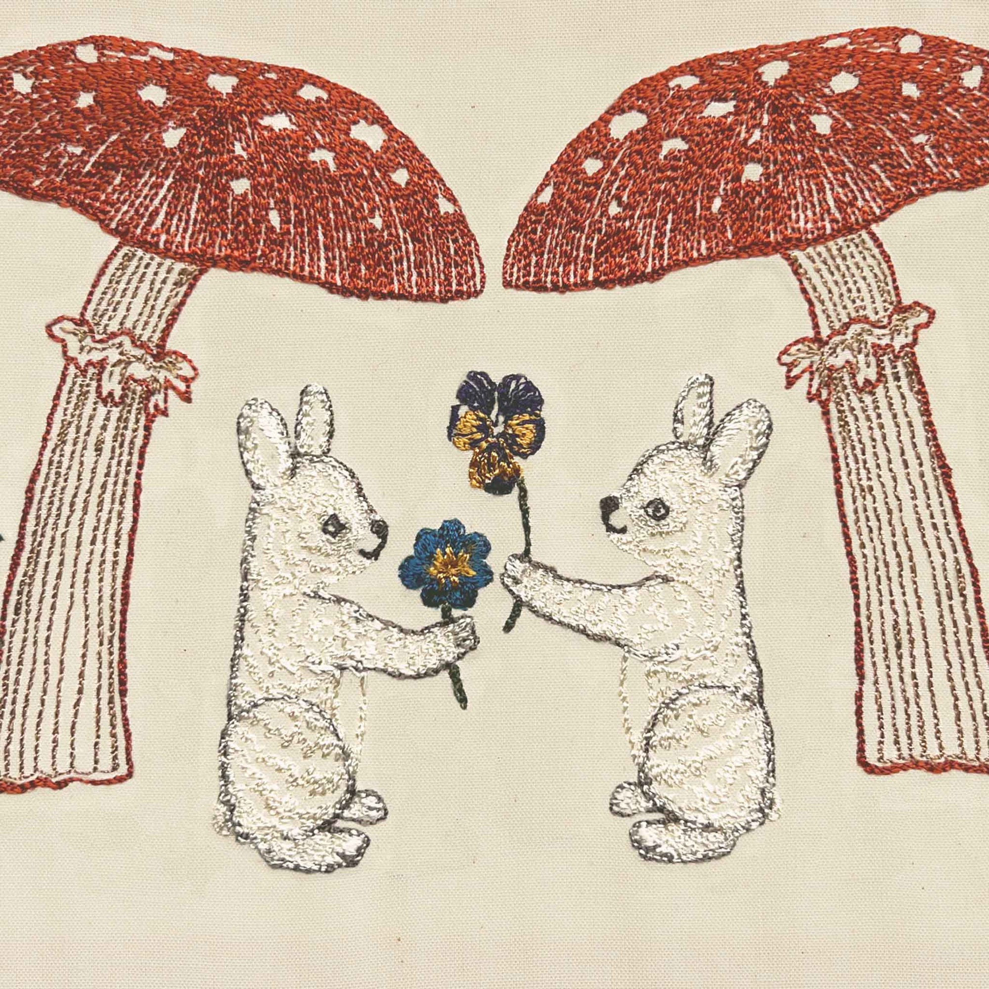 Coral & Tusk Mushroom Bunny Friends Card