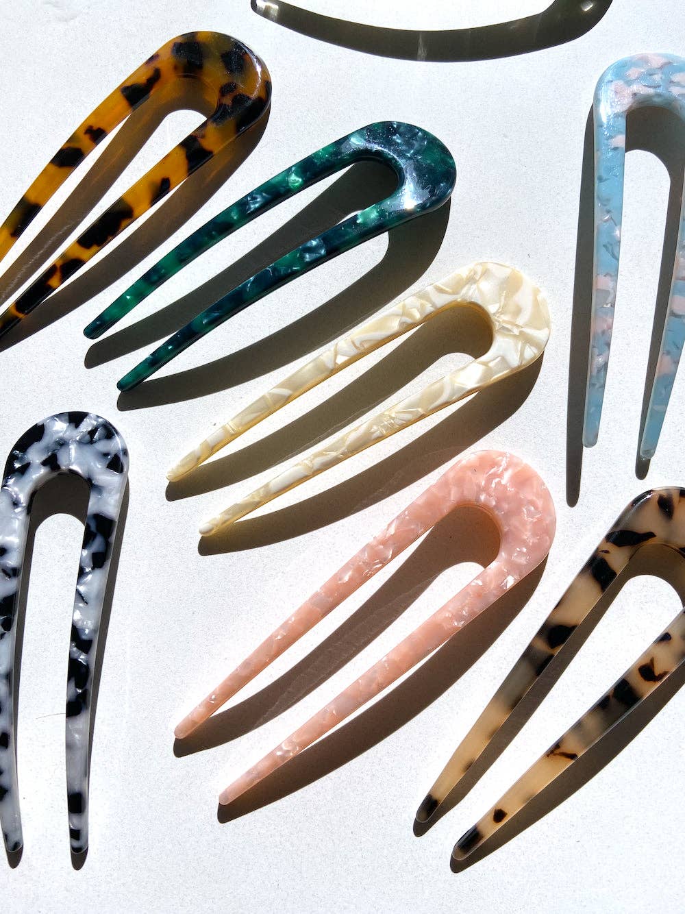 Hand-Painted Acetate French Chignon Hair Pin