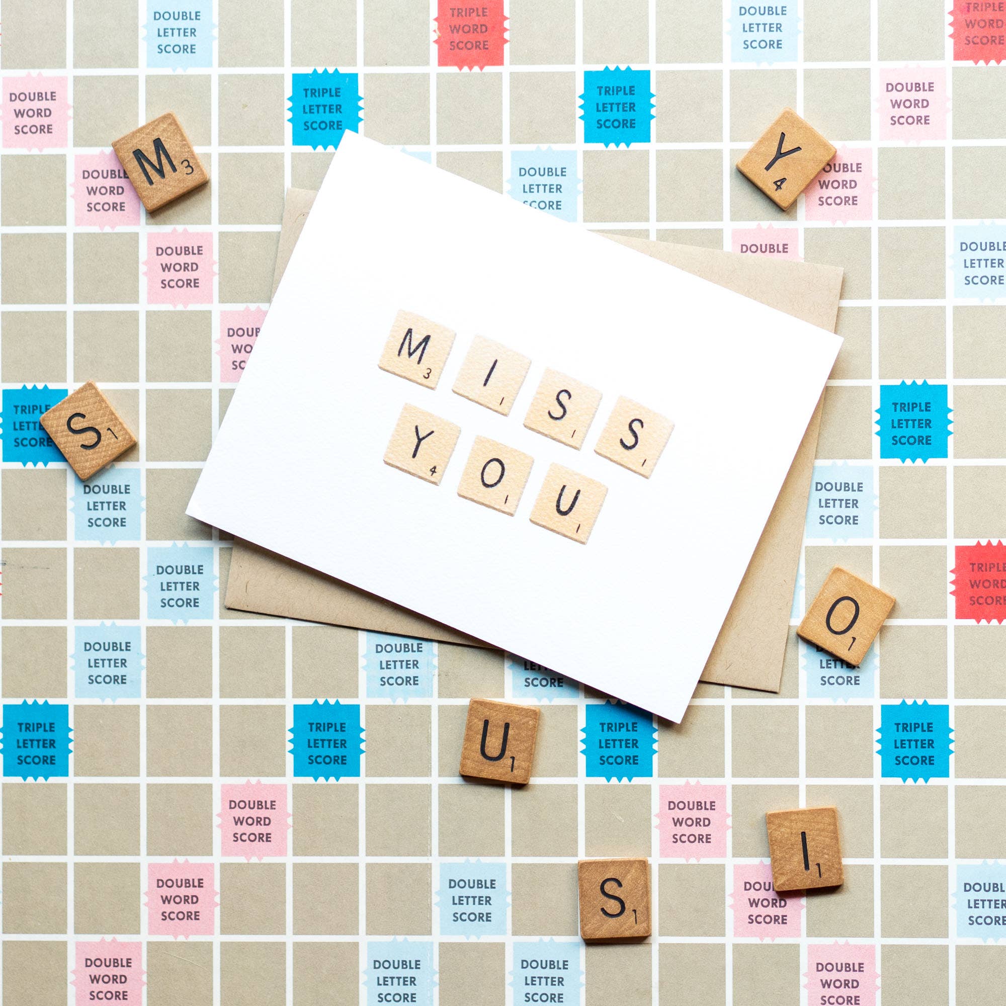 Miss You Scrabble Card