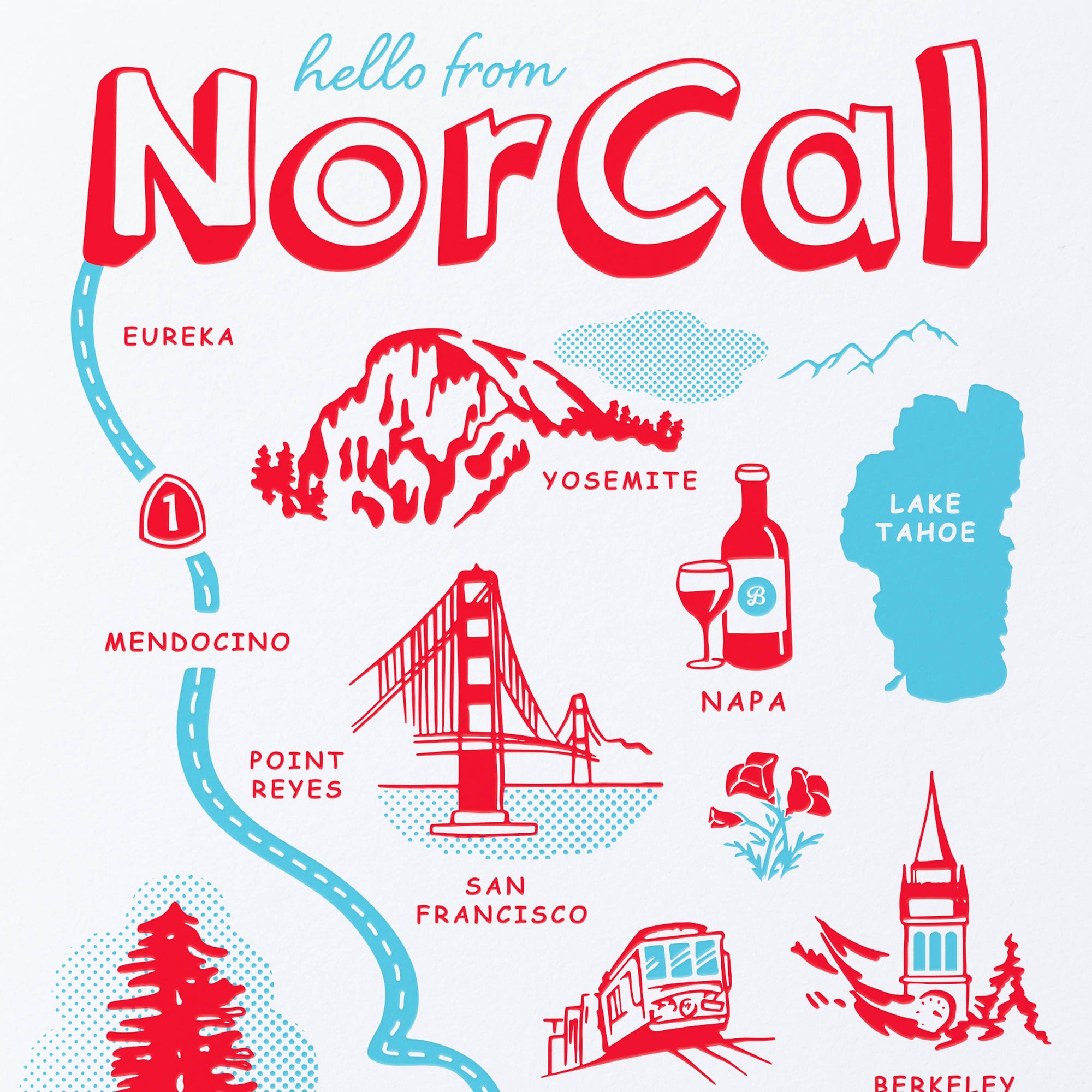 Hello from NorCal Greeting Card