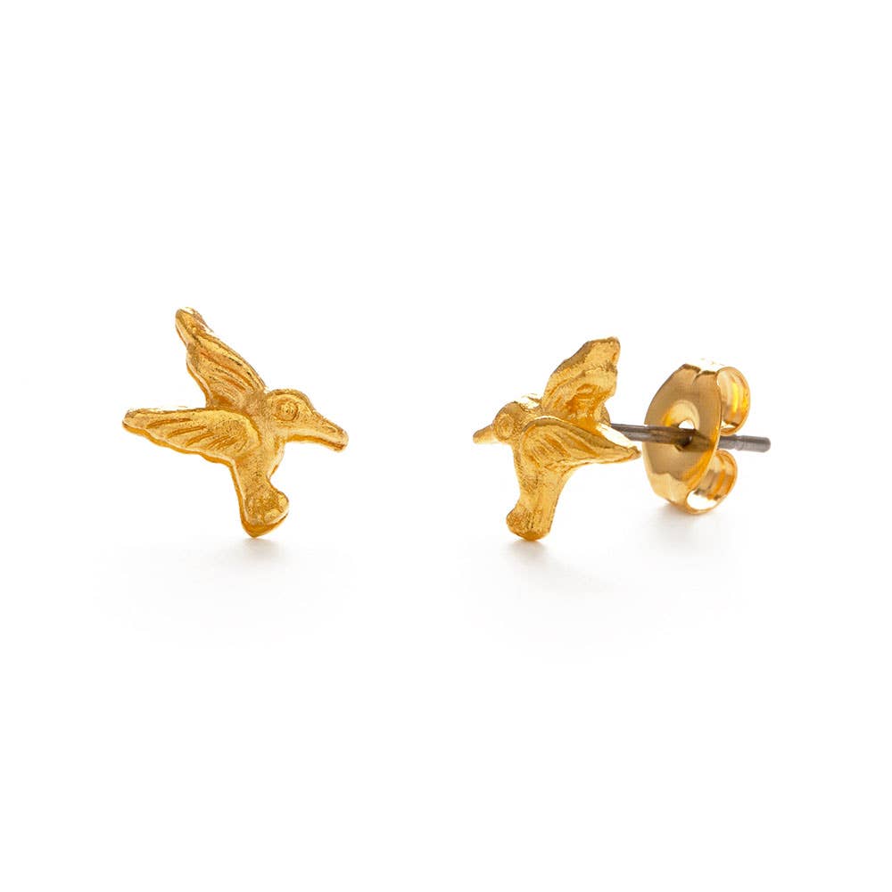 Tiny Hummingbird Stud Earrings