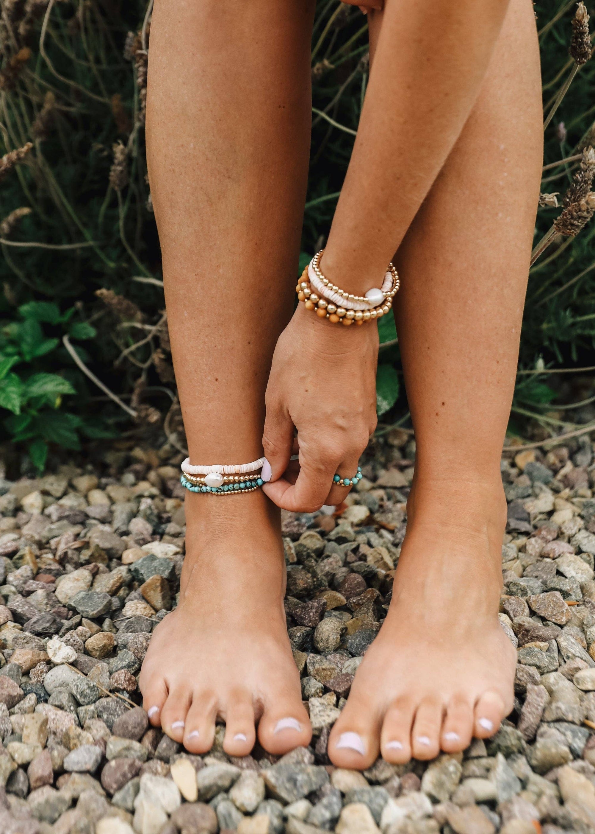 Sterling Silver + Conch Shell Anklet