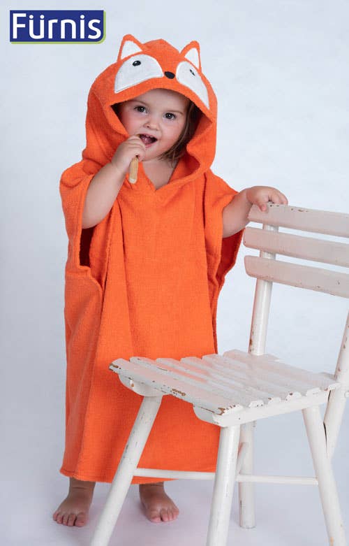 Organic Cotton Fox Bath Poncho