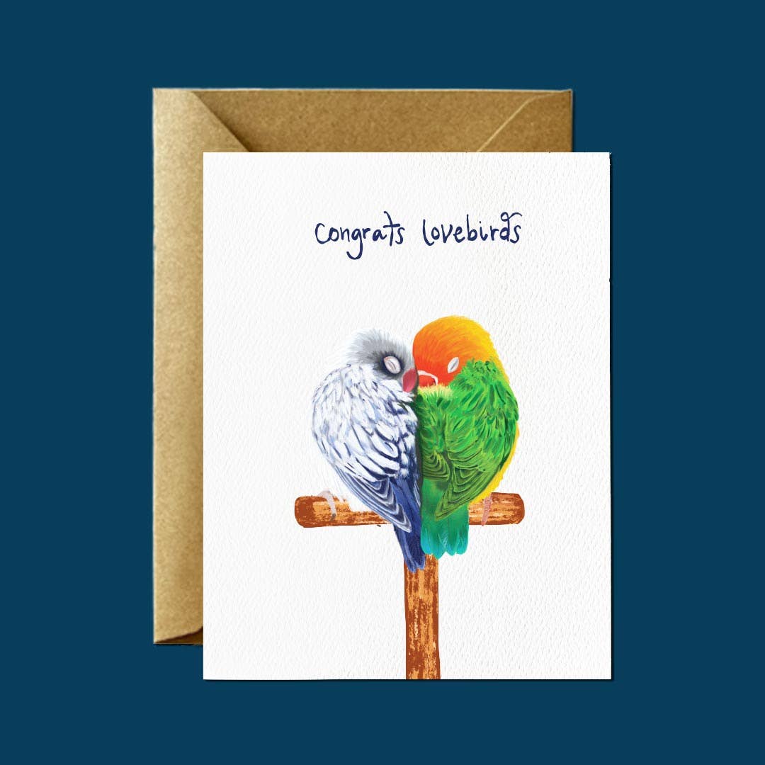 Congrats, Lovebirds Greeting Card