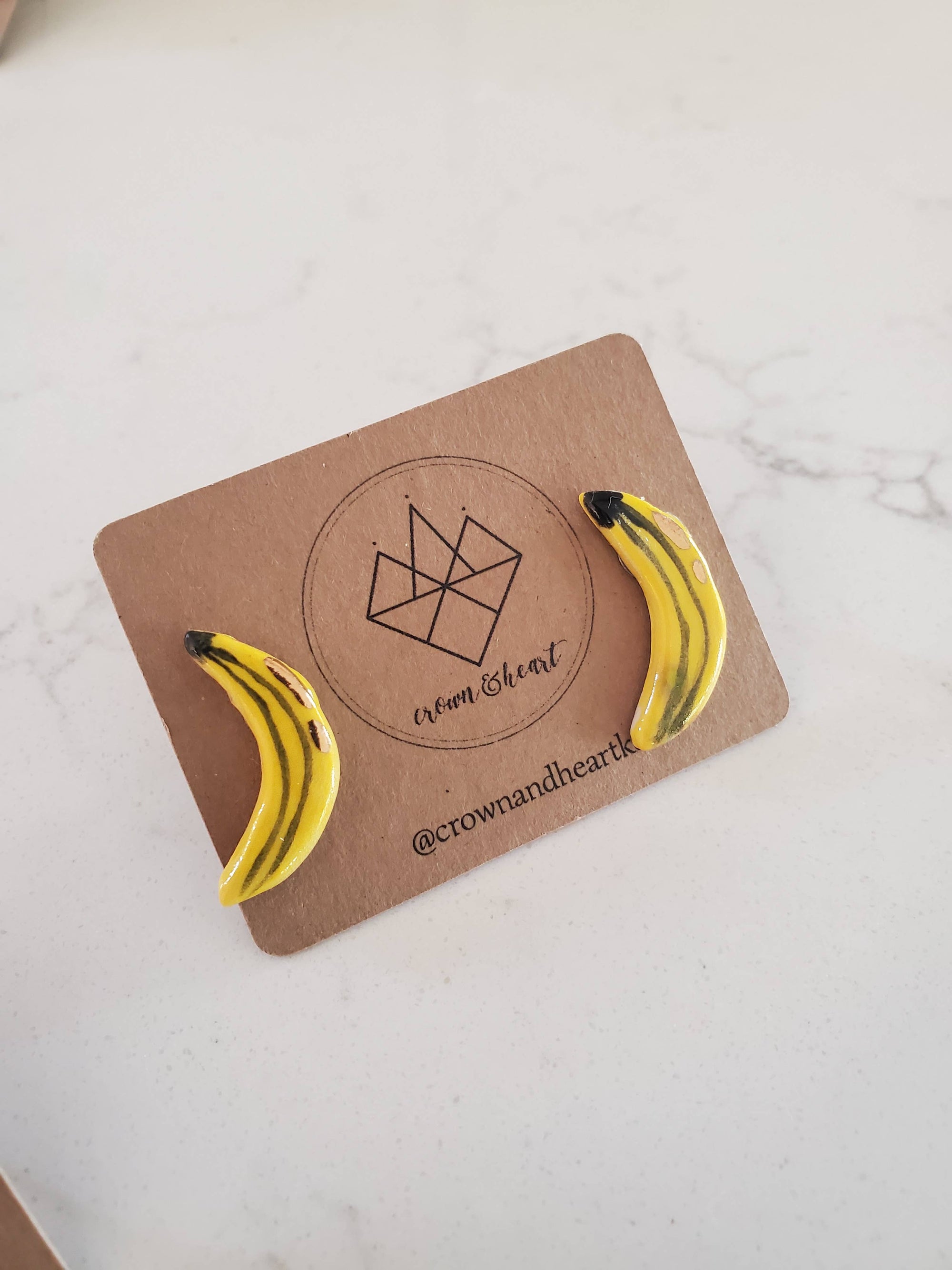 Handmade Ceramic Banana studs