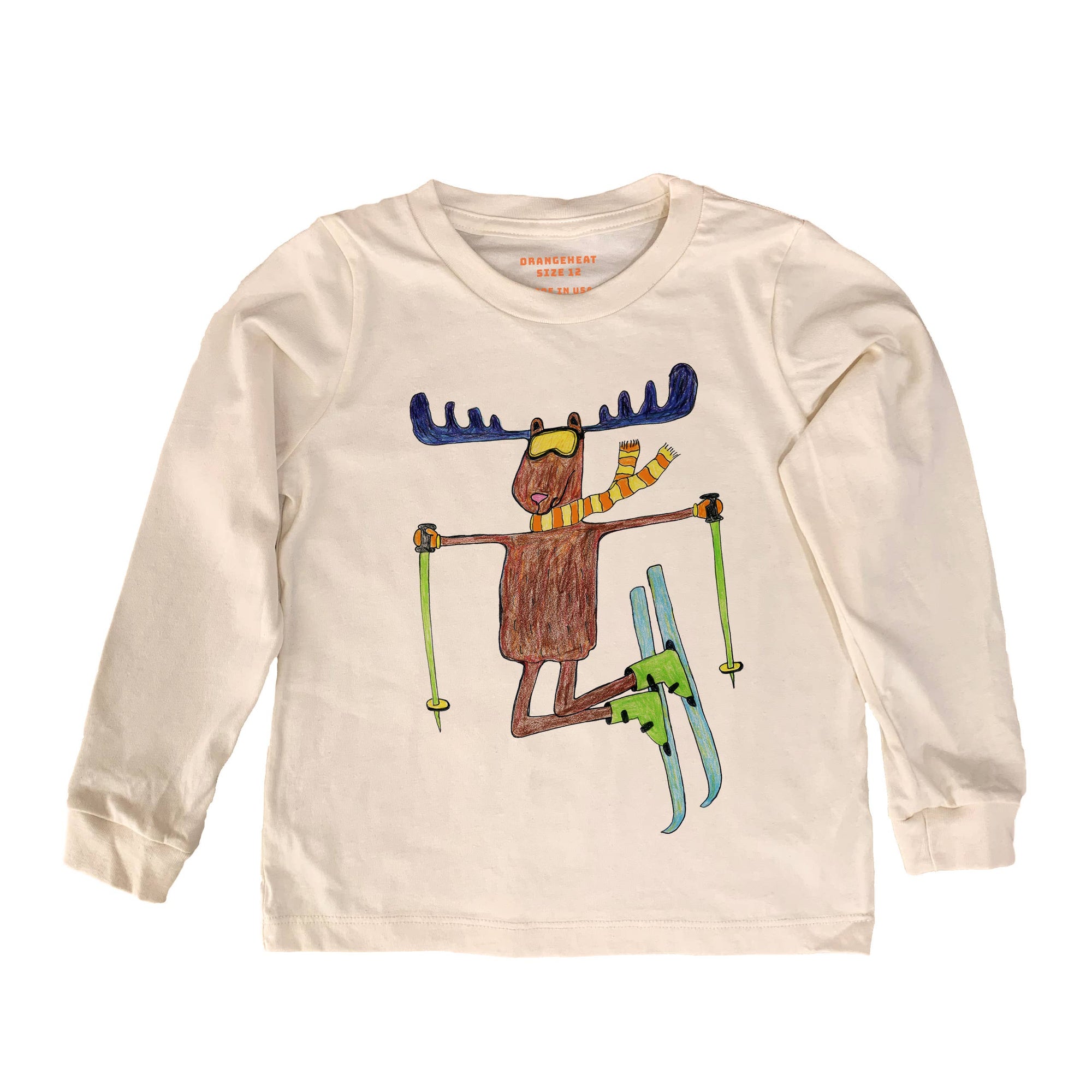 Ski Moose - Kids Organic Long Sleeve Tee