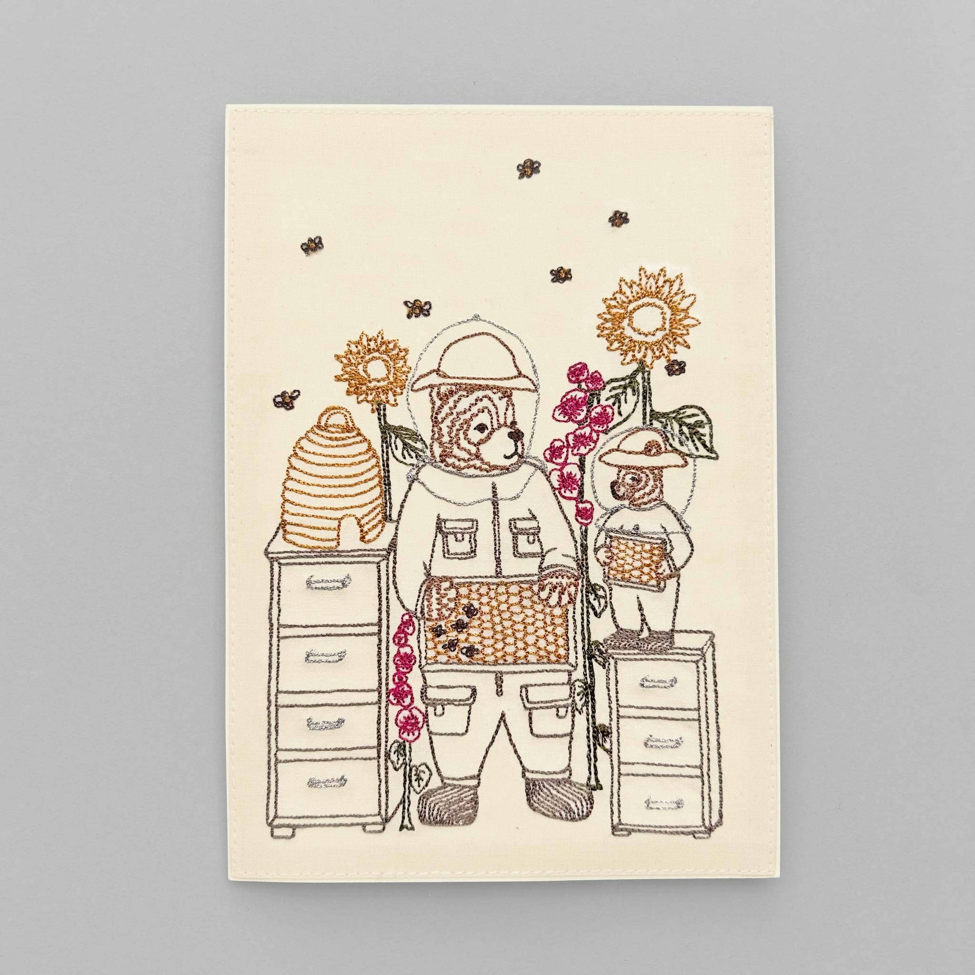 Coral & Tusk Beekeeper Bears Card