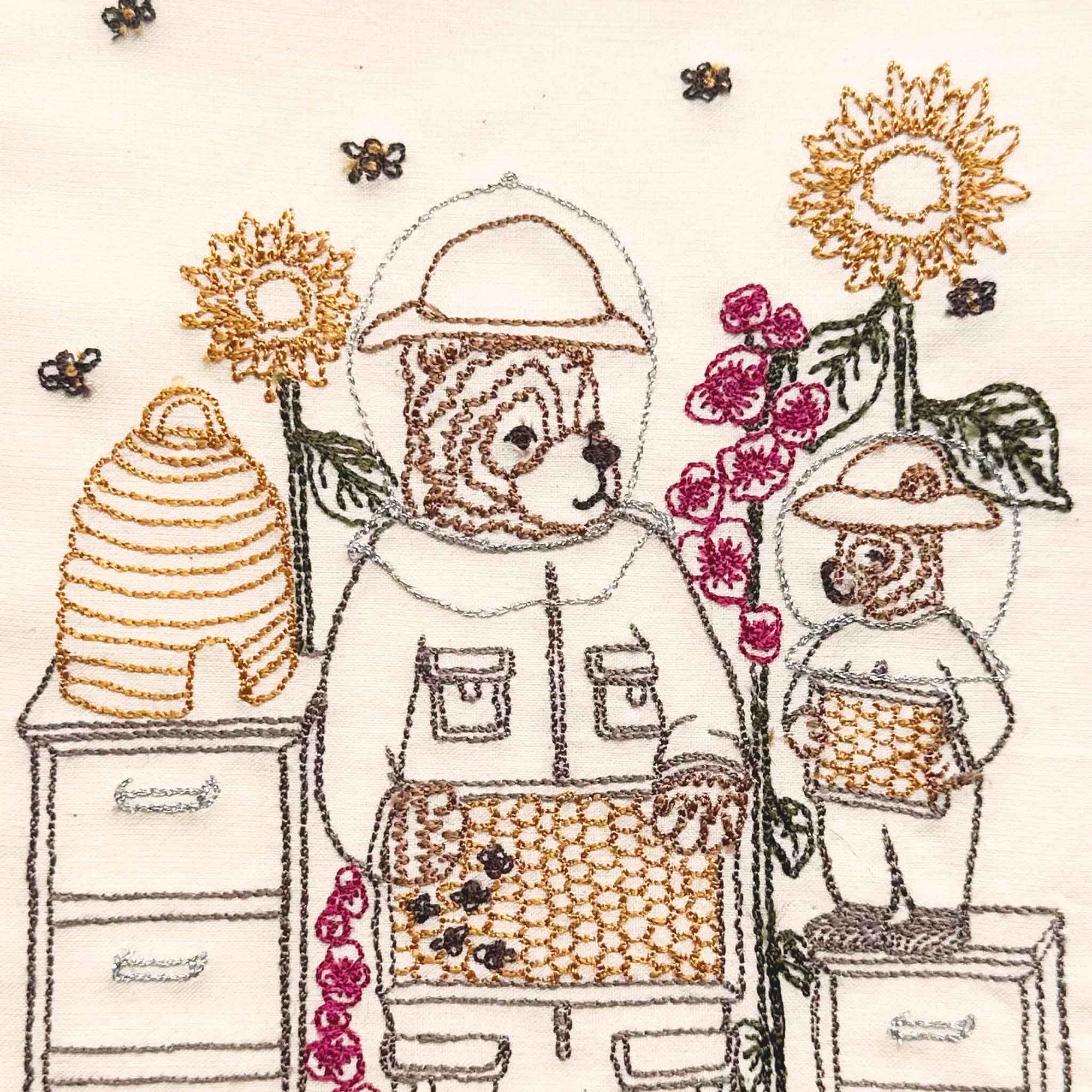 Coral & Tusk Beekeeper Bears Card