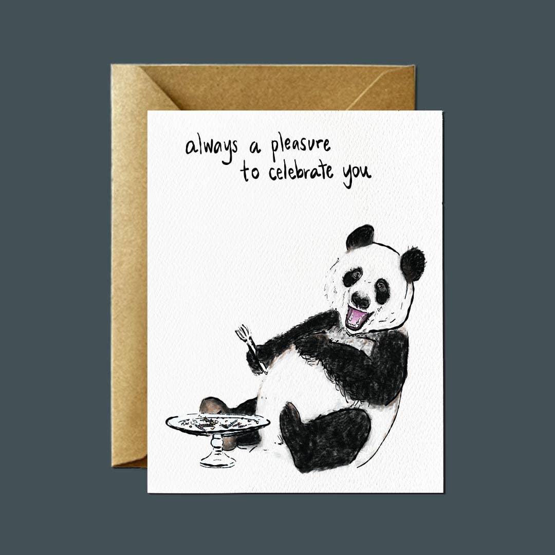 Always A Pleasure Panda Birthday Greeting Card