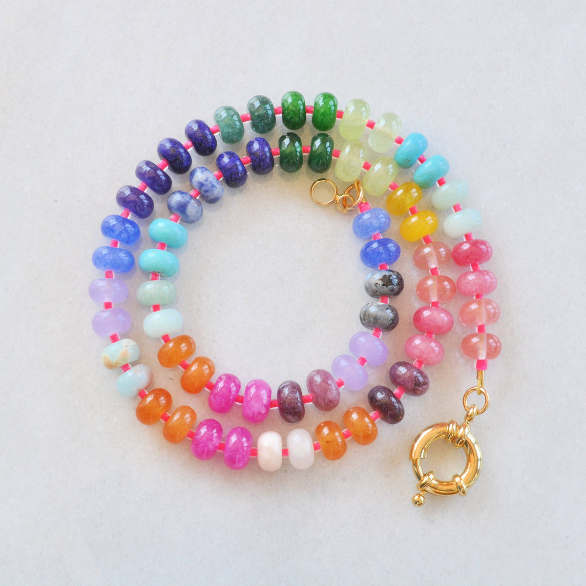 Gemstone and Glass Bead Necklaces