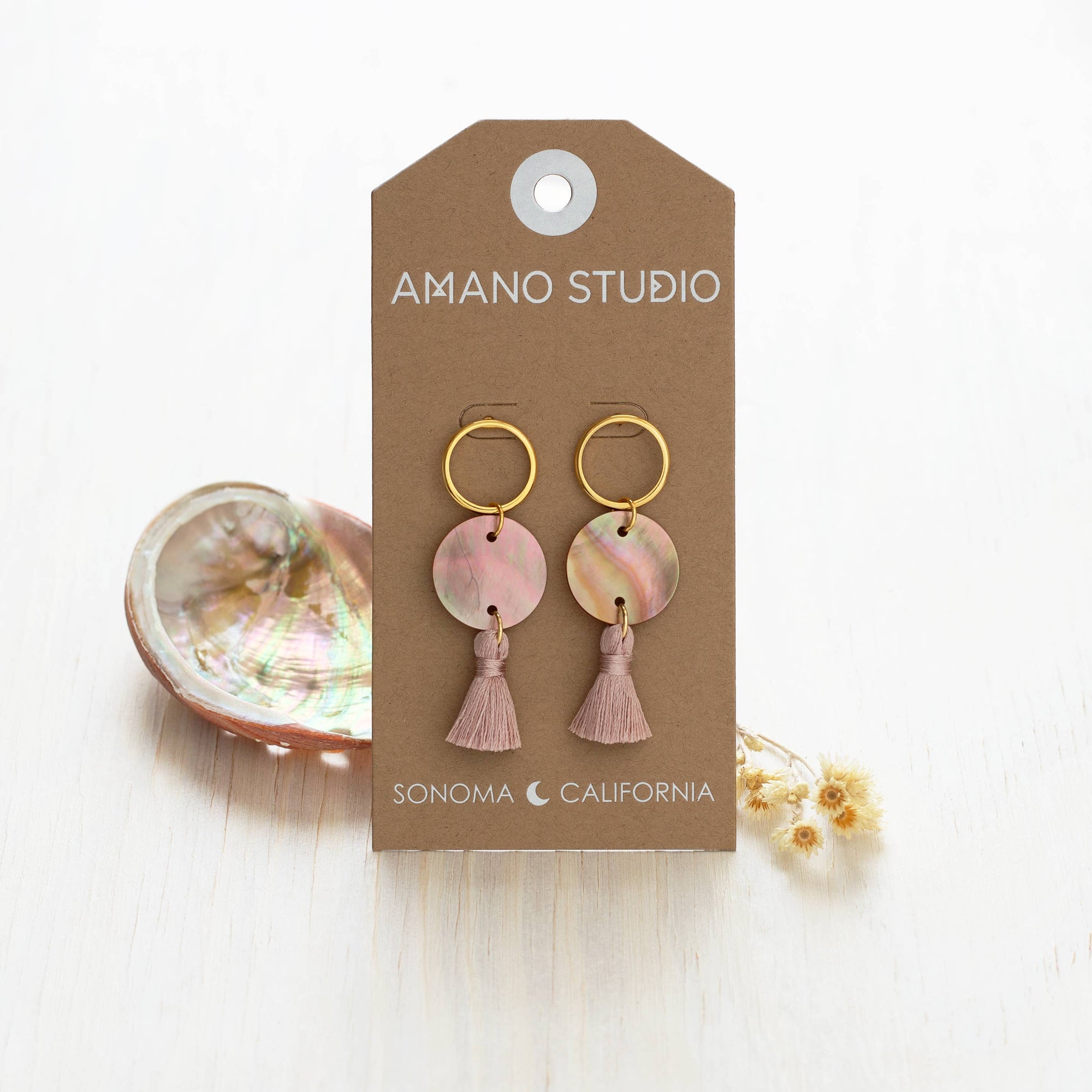 Pink Moon Shell Earrings