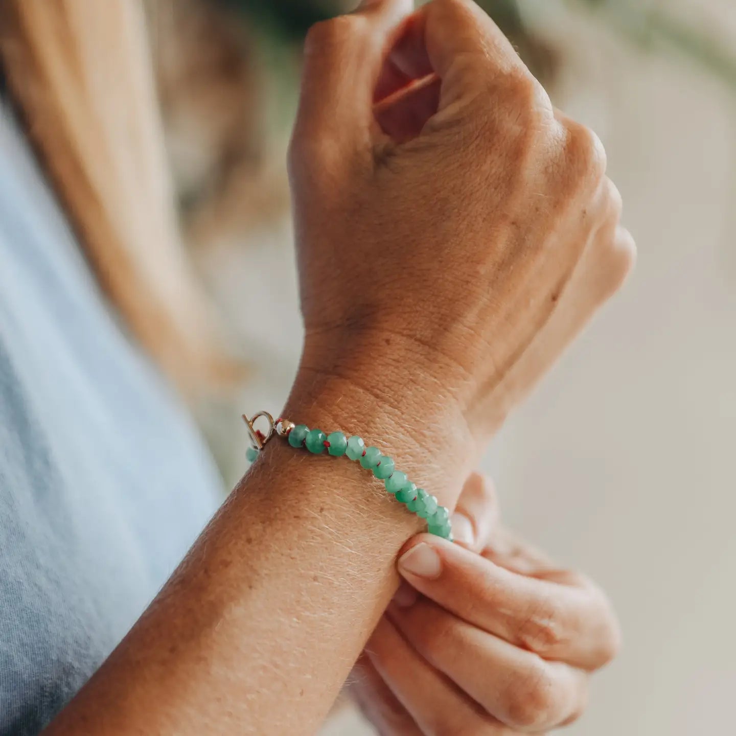 Aventurine + 14k Gold-Filled Toggle Bracelet