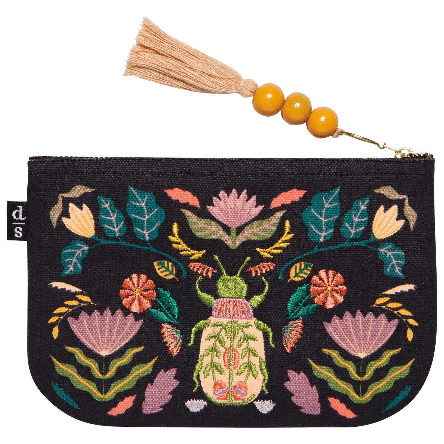 Embroidered Cotton Zipper Pouches