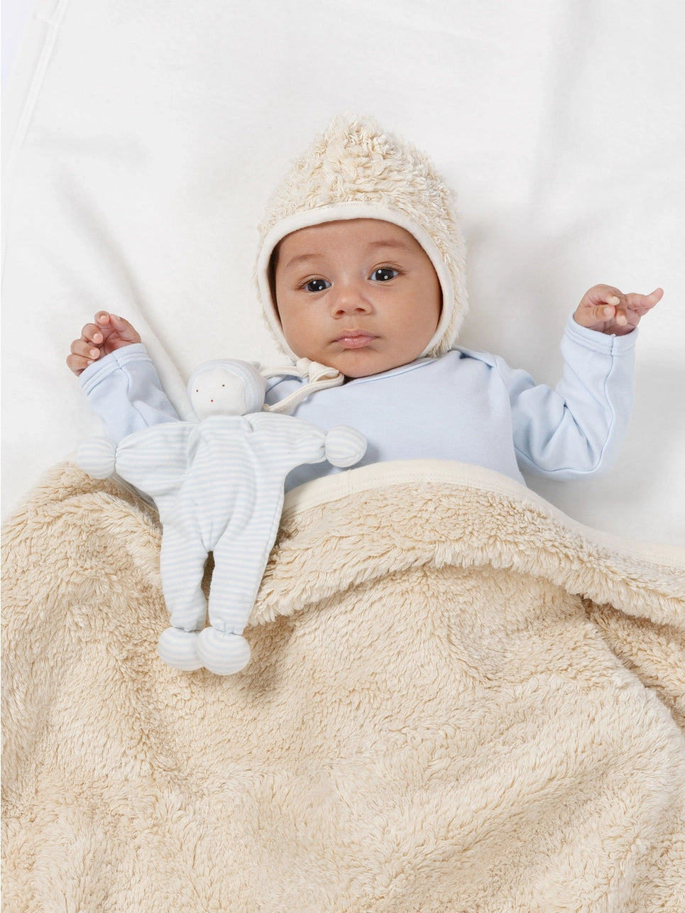 Organic Baby Faux Fur Sherpa Bonnet Hat (0-6 months)