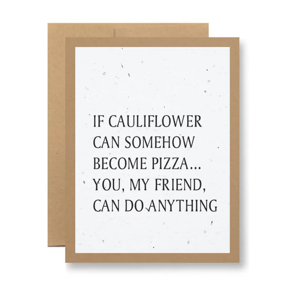 Cauliflower Pizza Plantable Greeting Card