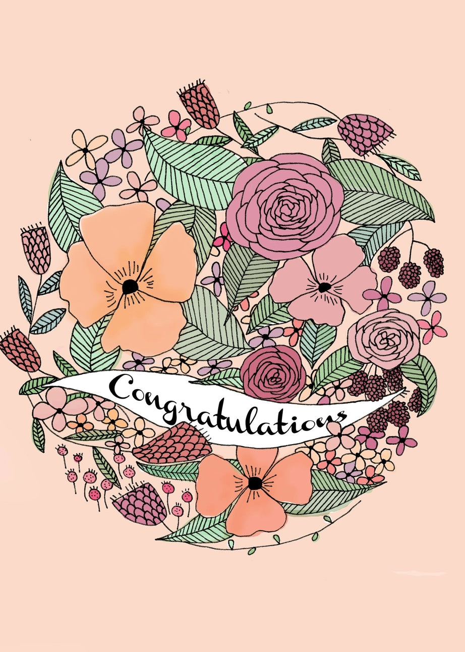 Congratulations Hand Drawn Greeting Card