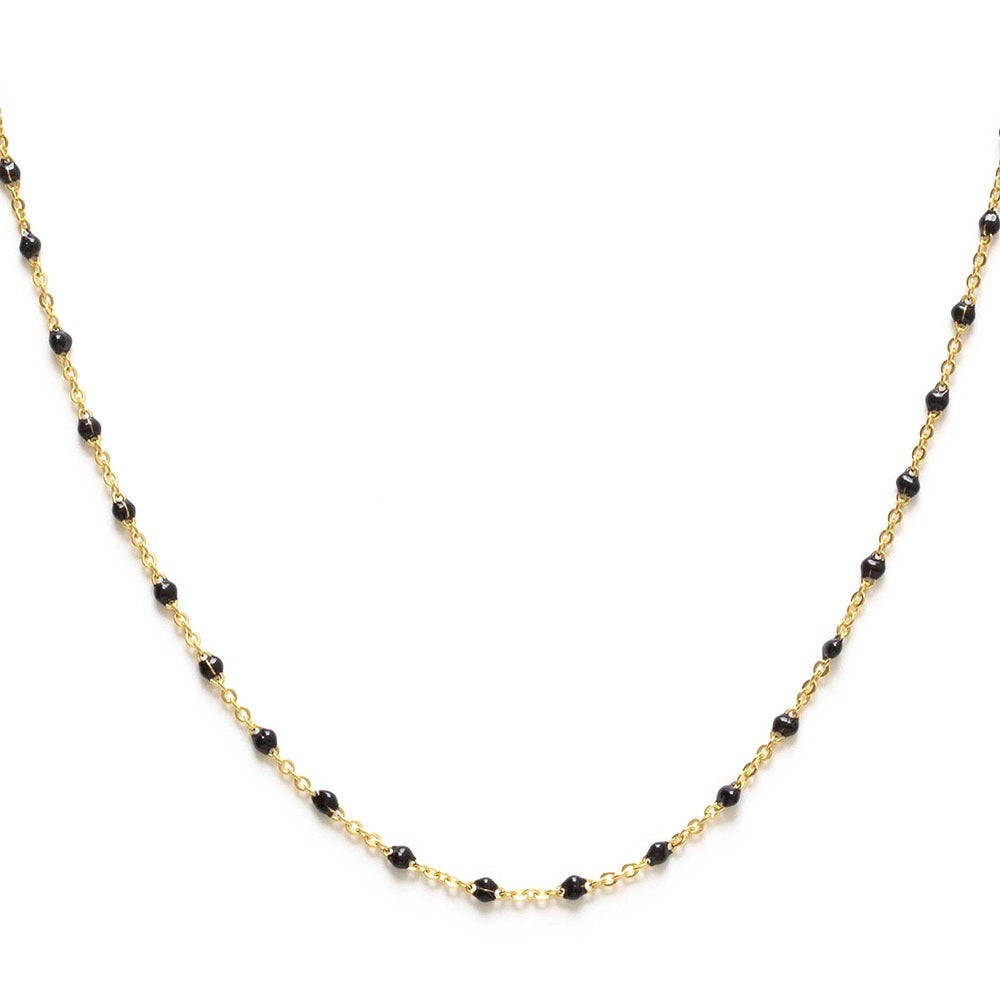 Enamel Beaded Chain Necklace