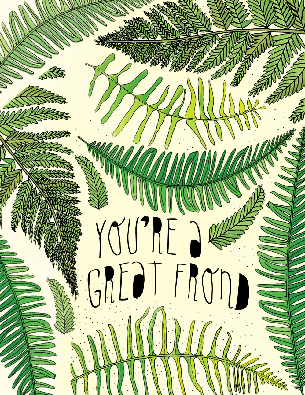 Great Frond Hand Drawn Greeting Card