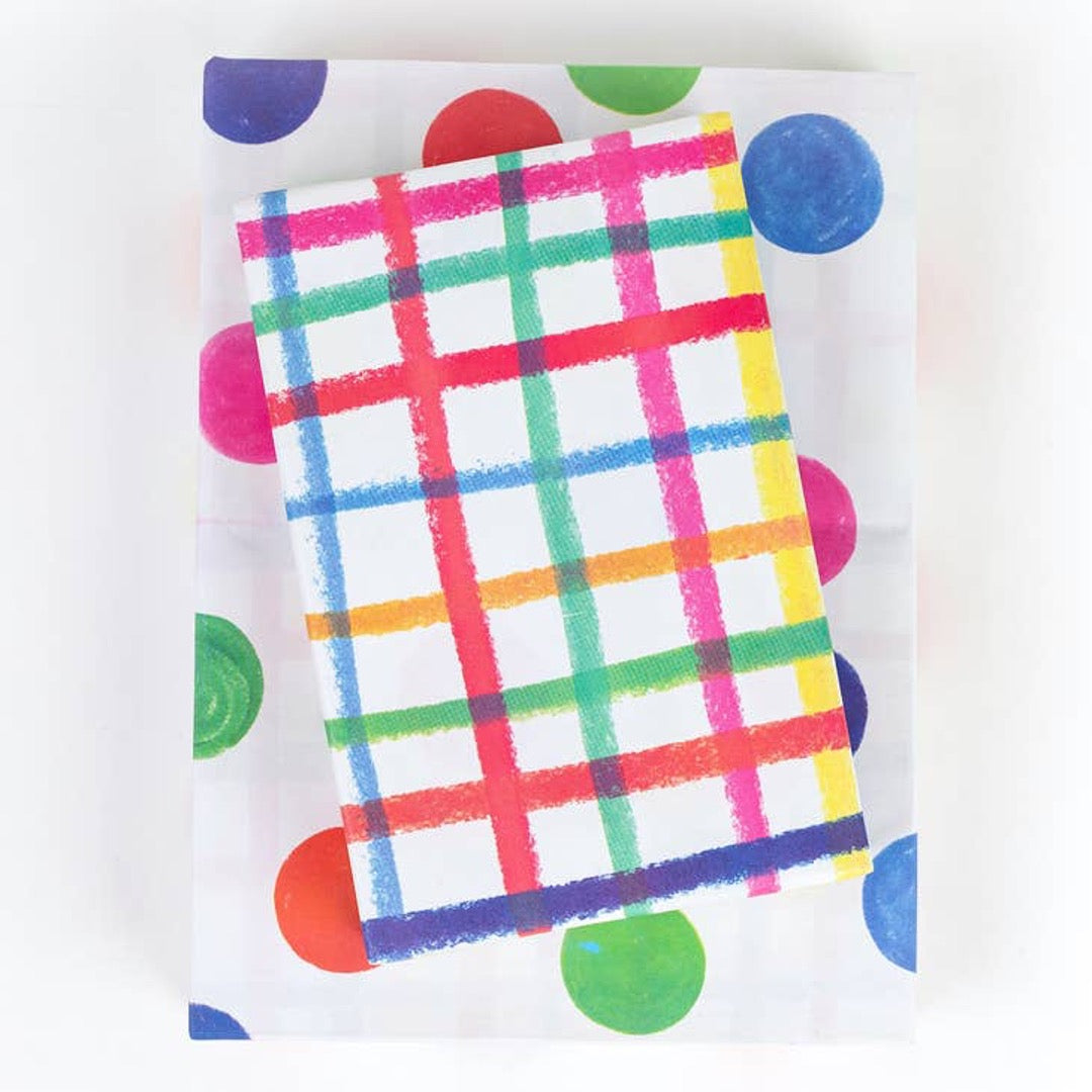 Jumbo Plaid and Polka Dot Double-sided Eco Wrapping Paper