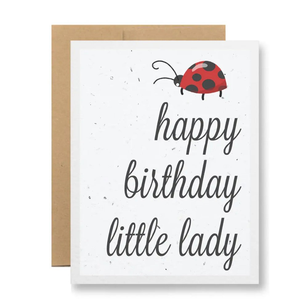 Happy Birthday Little Lady Plantable Greeting Card