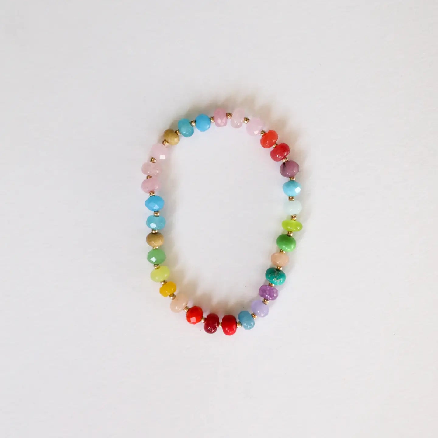 Natural Gemstone Bracelet with Gold Filled Toggle
