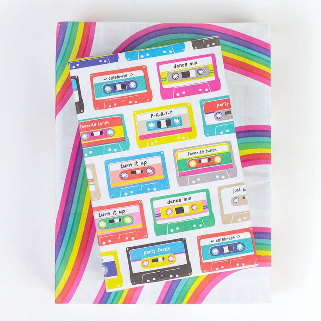 Mix Tapes and Rainbows Double-sided Eco Wrapping Paper