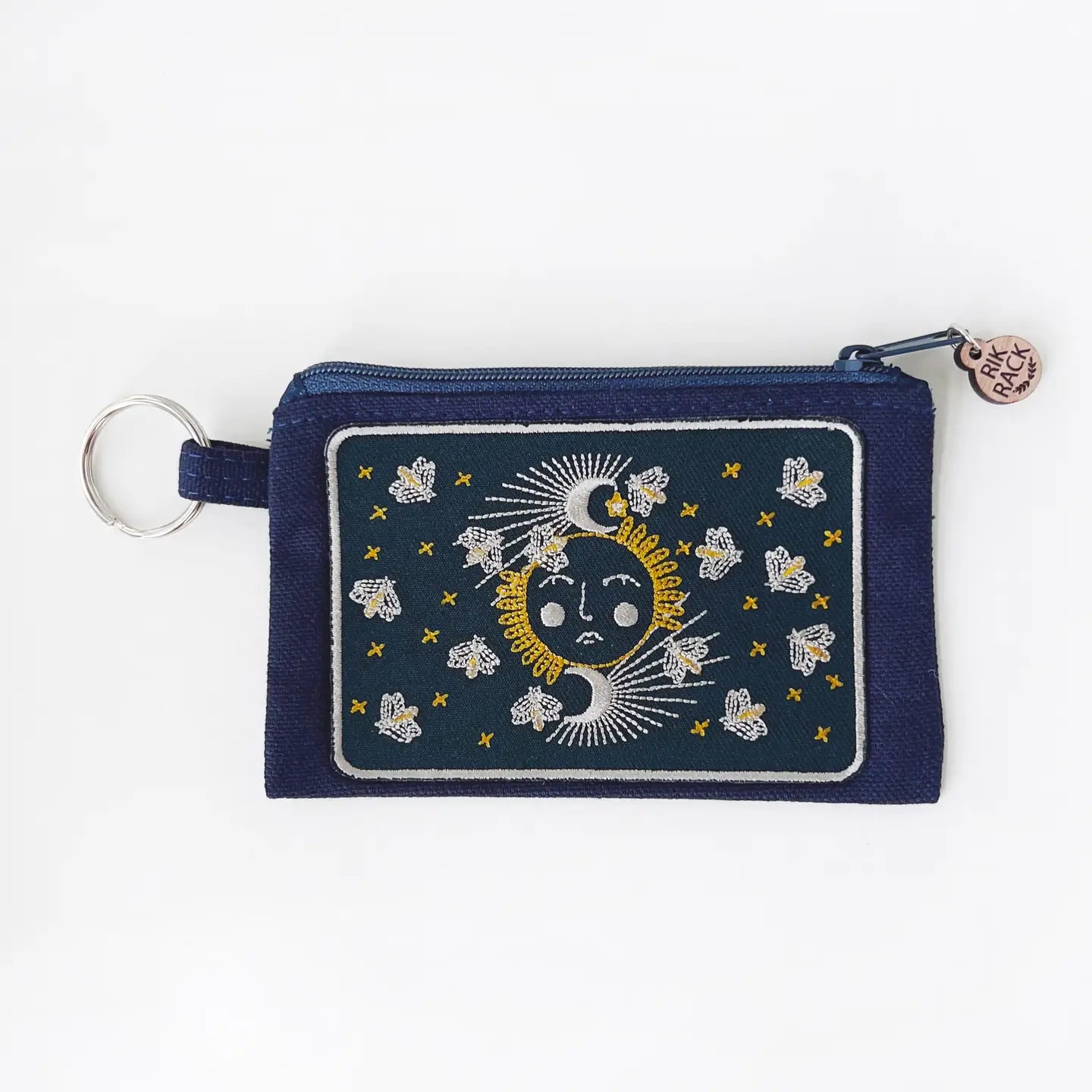 Embroidered Keyring Zipper Pouch