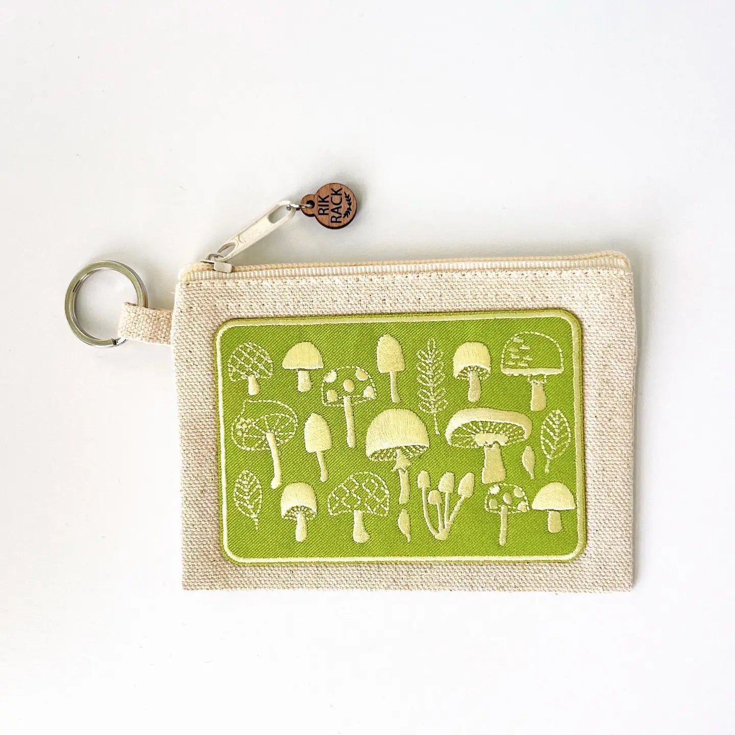 Embroidered Keyring Zipper Pouch