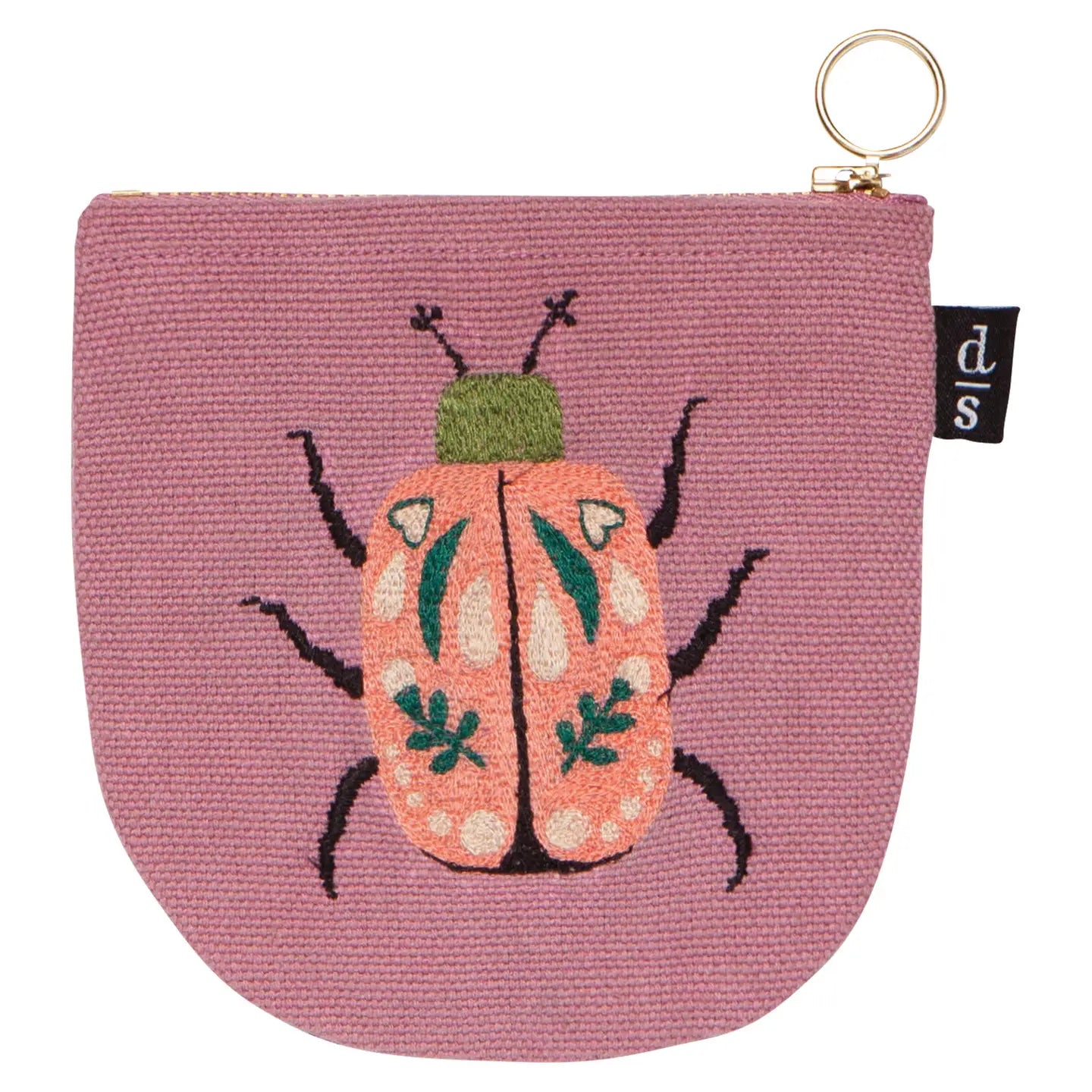 Embroidered Cotton Zipper Pouches