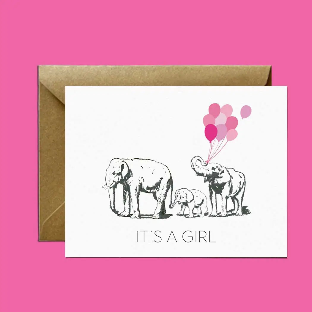 Elephants + Balloons Card