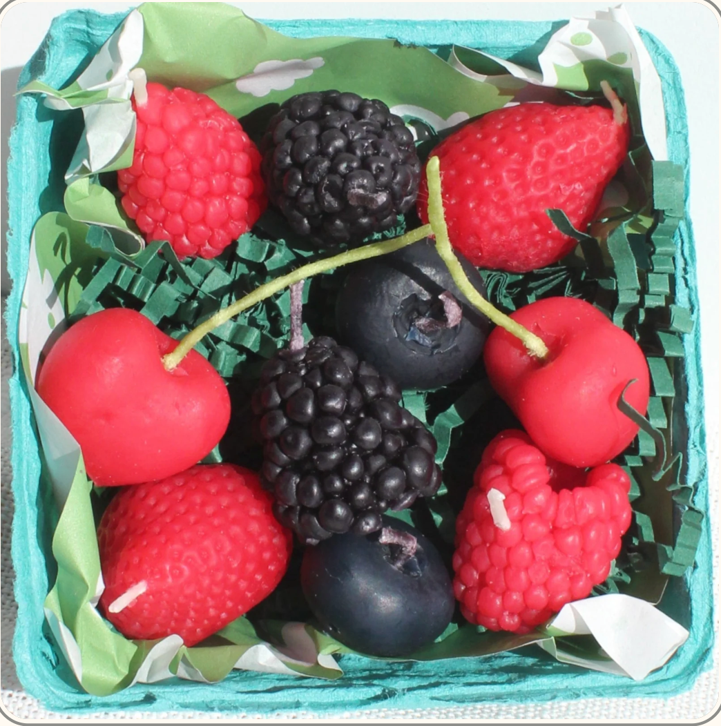 Mixed Berry Beeswax Birthday Candles
