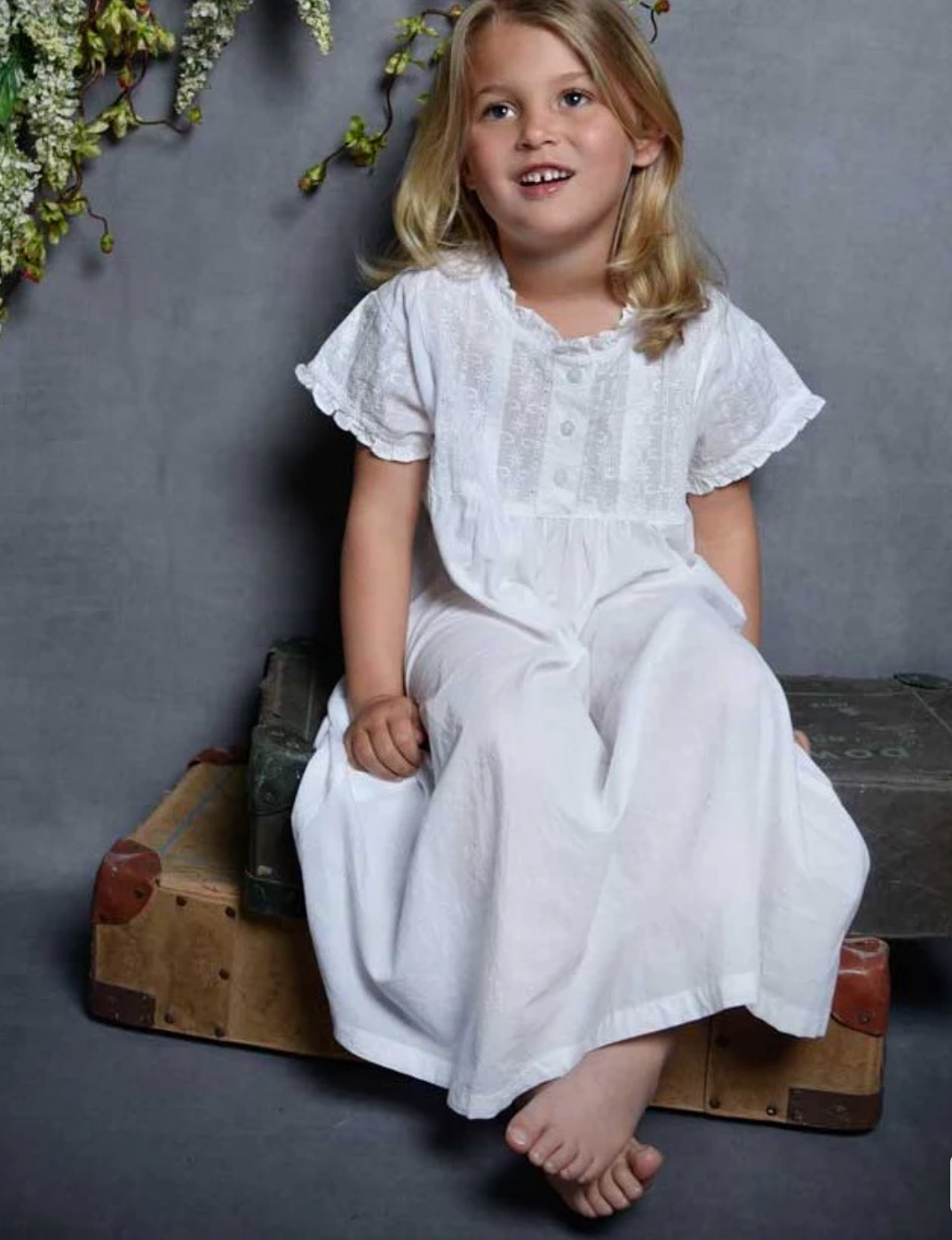 100% Cotton Yoke Front Kid's Nightgown