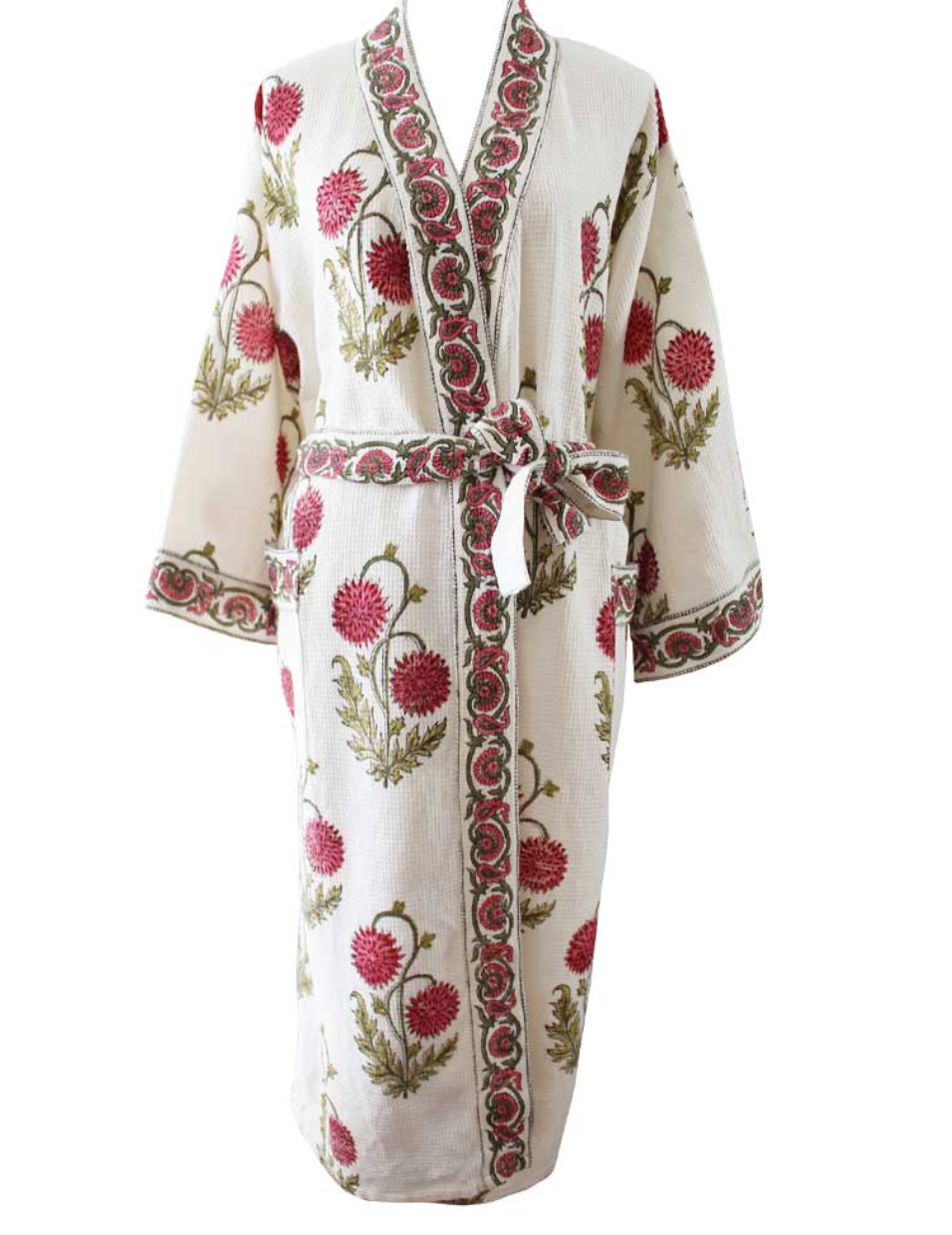 Rose Floral Waffle Cotton Robe