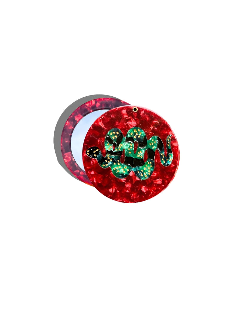 Hand-Painted Acetate Compact Mirror