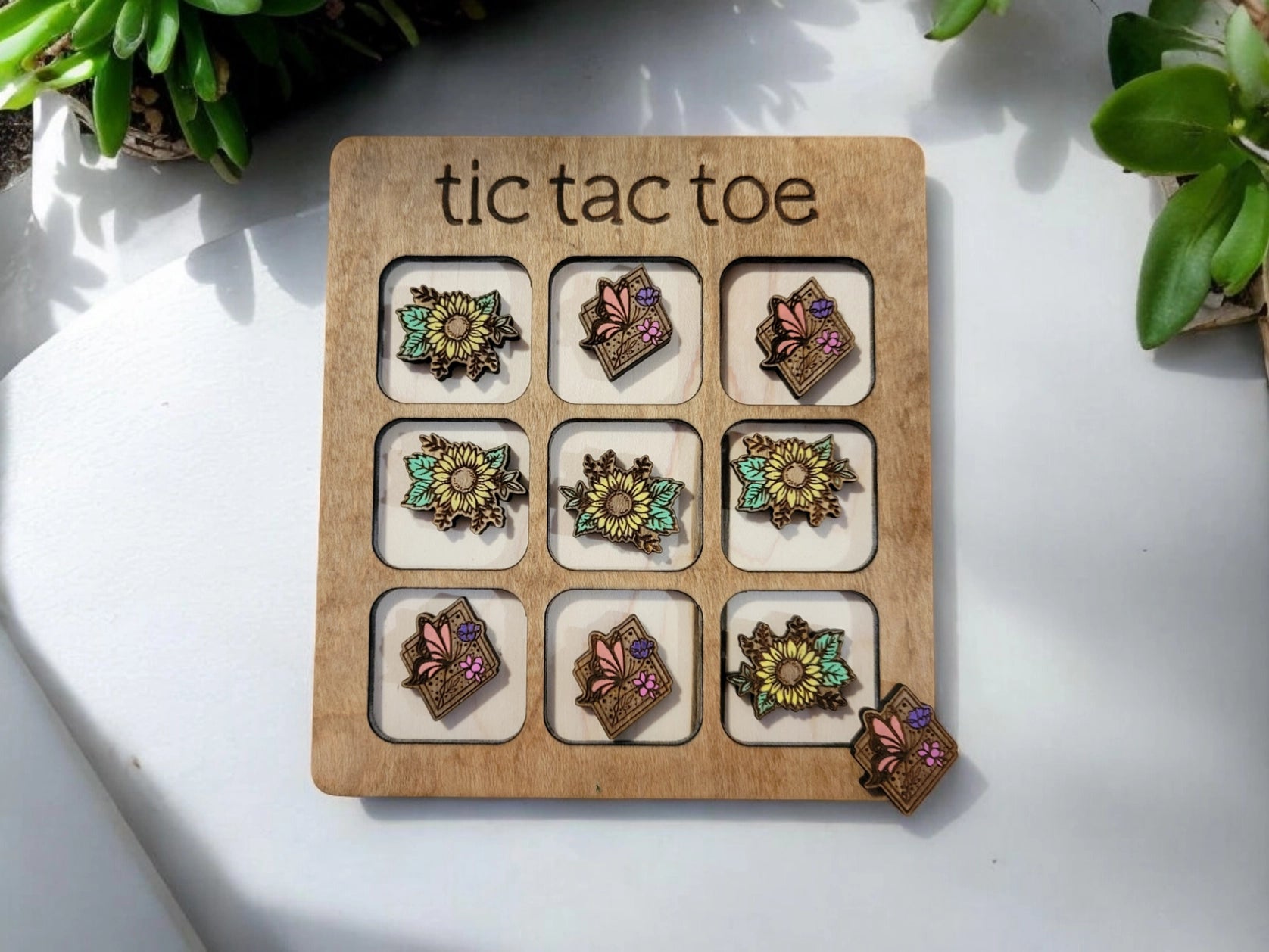 Maple Wood Tic Tac Toe