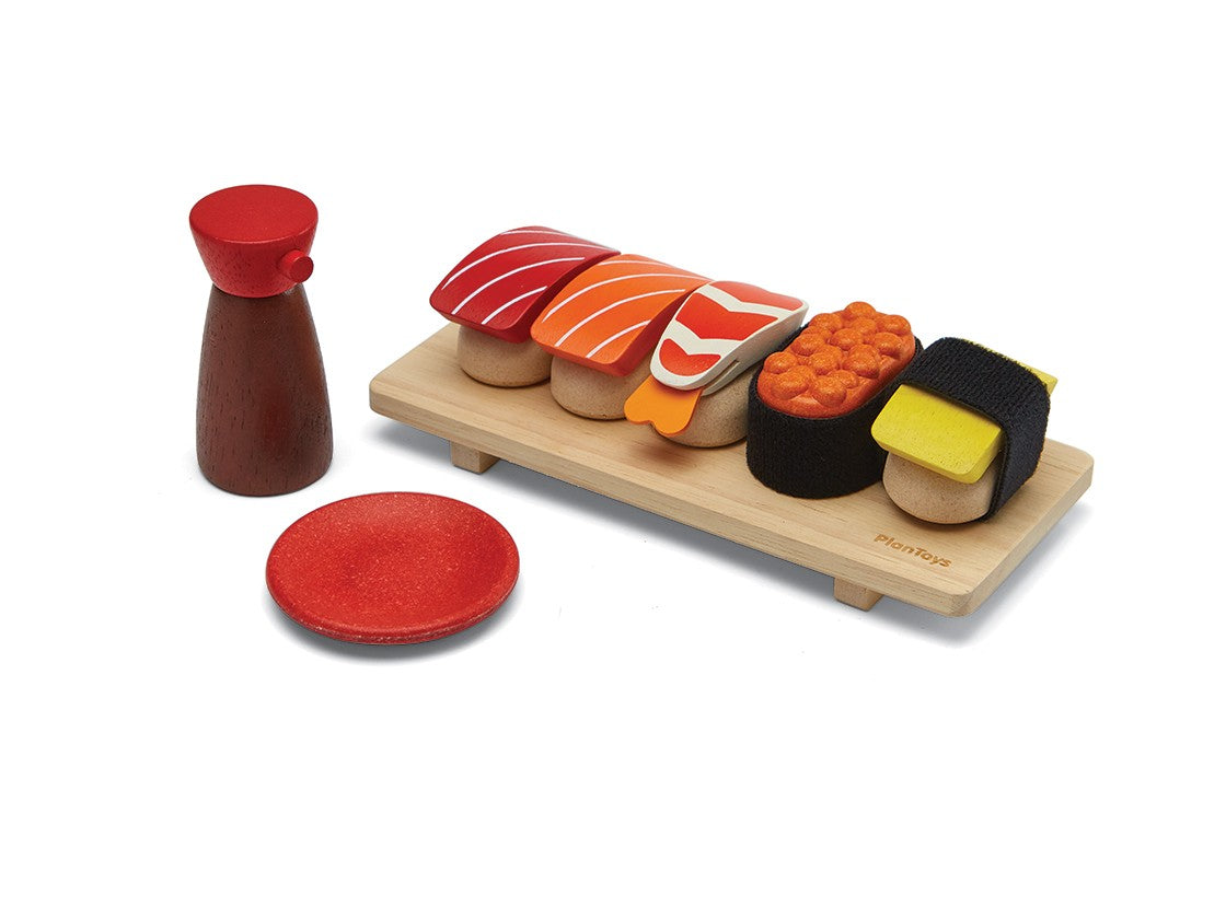 PlanToys Reclaimed Rubber Wood Toys - Sushi Set