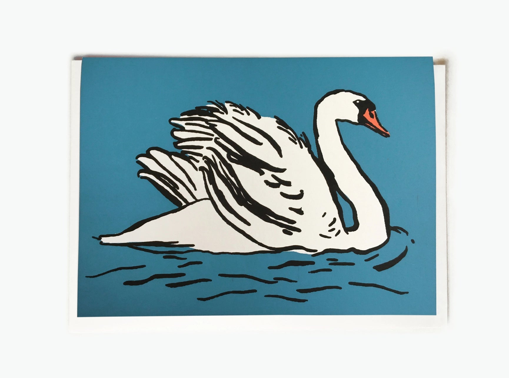 Swan Silkscreen Greeting Card