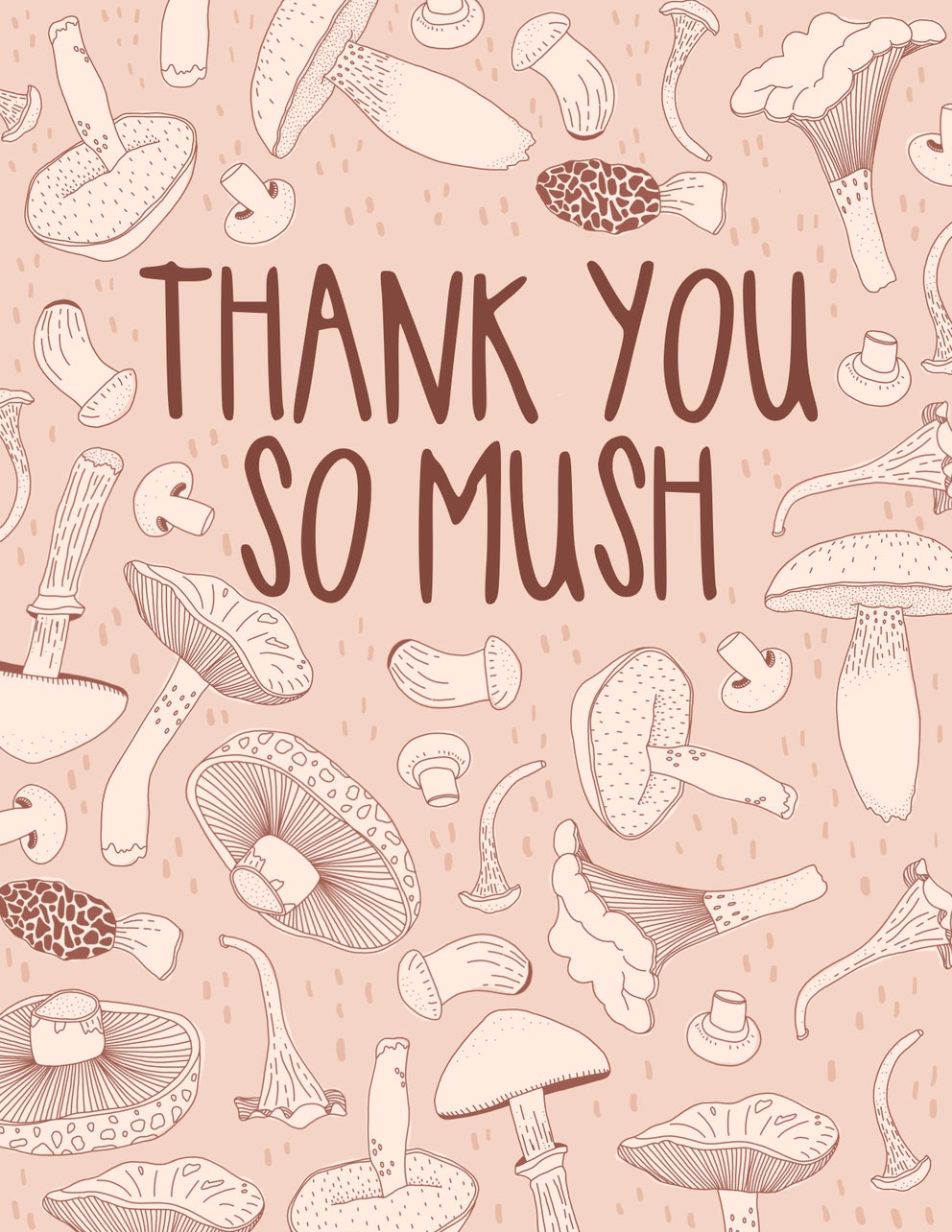 Thank You So Mush Hand Drawn Greeting Card